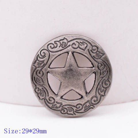 10X 29mm Vintage Sliver Western Engraved Texas Star Leathercraft Belt Conchos ► Photo 1/6