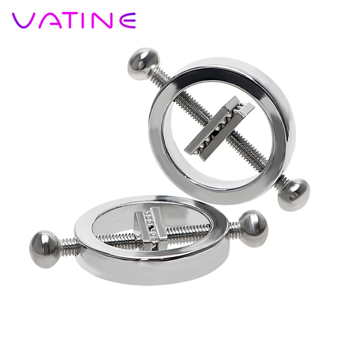 VATINE 1 Pair Nipple Clamps Breast Clips Nipple Stimulator Erotic Toys Sex Slave Restraints Sex Toys for Couple Adult Games ► Photo 1/6