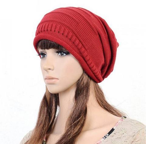 2022 New Women Spring Autumn Knitted Cotton Cap Unisex Folds Casual Beanies Hat Solid Color Hip-Hop Skullies Beanie Hat Gorros ► Photo 1/6