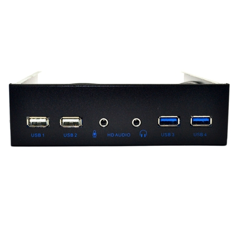 5.25 Inch Desktop Pc Case Internal Front Panel Usb Hub 2 Ports Usb 3.0 And 2 Ports Usb 2.0 With Hd Audio Port 20 Pin Connector ► Photo 1/6