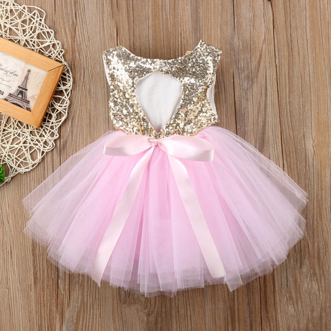 Princess Kids Baby Dress For Girls Fancy Wedding Dress Sleeveless