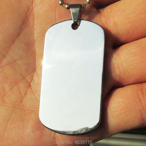 100pcs/lot Stainless Steel Army Dog Tags Blank Military Dog Tags Suitable for Laser Engraving ► Photo 1/6