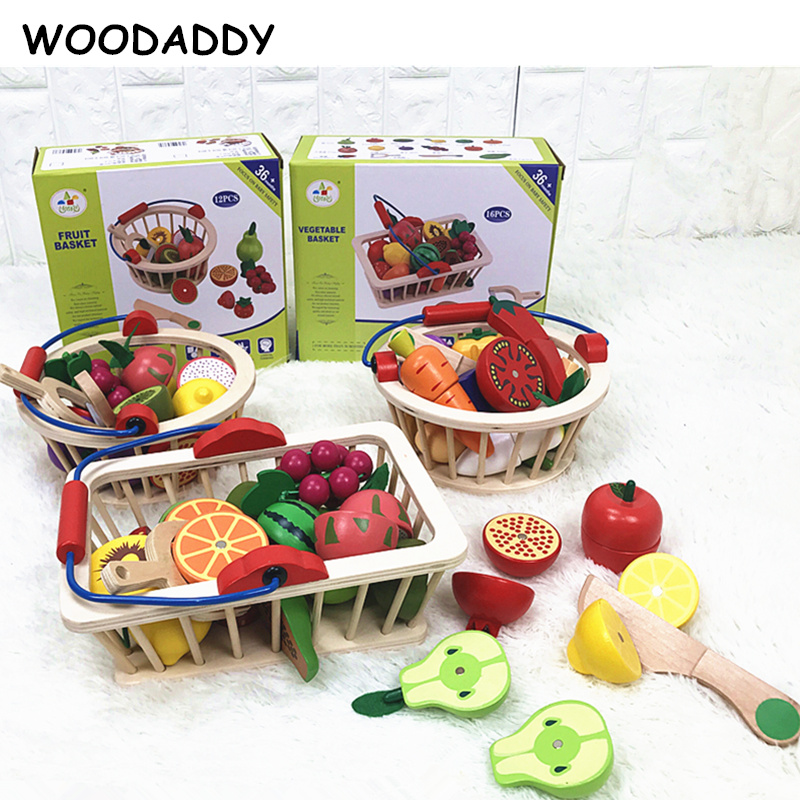 Simulation Wooden Kitchen Food Play Strawberry Fruits Kids Role Play Games 