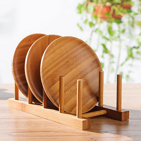 Bamboo Wood Dish Drainer Plate Rack Stand Cup Holder Folding Dish Drying  Rack