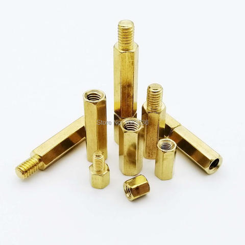 10/50pcs Solid Brass Copper M2 M2.5 M3 M4 Hex Standoff Hexagon Support Pillar Column Male-Female Female Spacer For PCB Board ► Photo 1/6