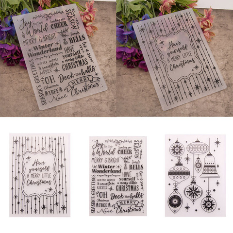 Wedding Decors Cards Making Scrapbooking DIY Photo Album Decor English Plastic Embossing Folder Stencils 3 Design Paper Crafts ► Photo 1/6