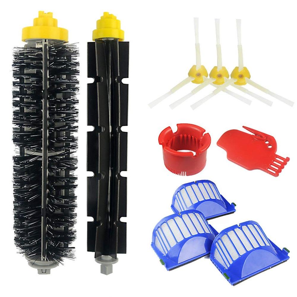 Brushes Aero Vac Filters 3 arm sided brushes kit for iRobot Roomba 630 650 670 