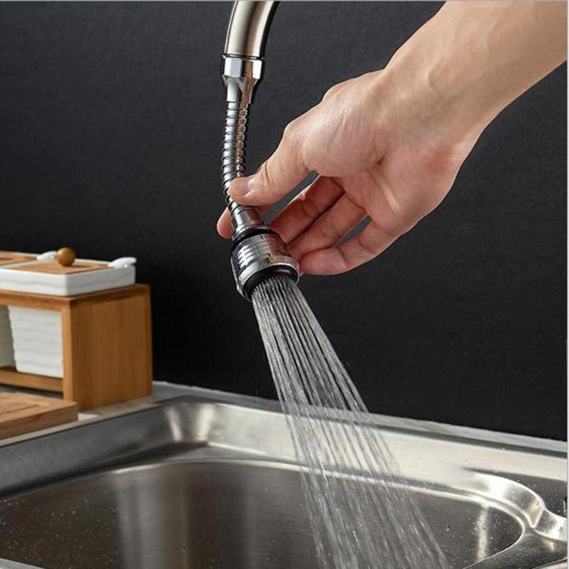 Vktech Stainless Steel 360 Rotate Water-Saving Faucet Nozzle Diffuser Swivel Sink Faucet Nozzle Filter Cold Hot Mixer Water Bubbler for Single Hole Water Tap 
