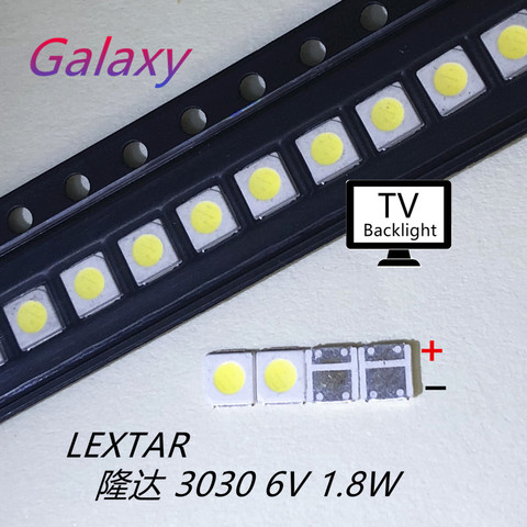 100PCS Lextar GOOD  High Power LED Backlight 1.8 W 3030 6 V Cool white 150-187LM PT30W45 V1 TV Application 3030 ► Photo 1/4