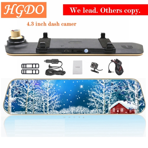 HGDO Full HD 1080P Car Dvrs Rear View Mirror With Dual Lens Camera Night Vision Dash Cam dvr Digital Video Recorder DVR ► Photo 1/6