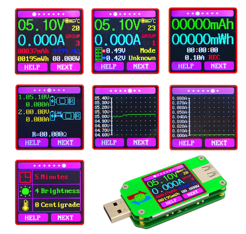 UM24 UM24C for APP USB 2.0 LCD Display Voltmeter ammeter battery charge voltage current meter multimeter cable measure Tester ► Photo 1/1