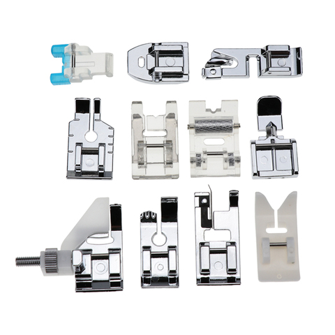 11 pcs/set Domestic Sewing Machine Accessories Presser Foot Feet Kit Set Hem Foot Spare Parts With Box For Brother Singer Janome ► Photo 1/6