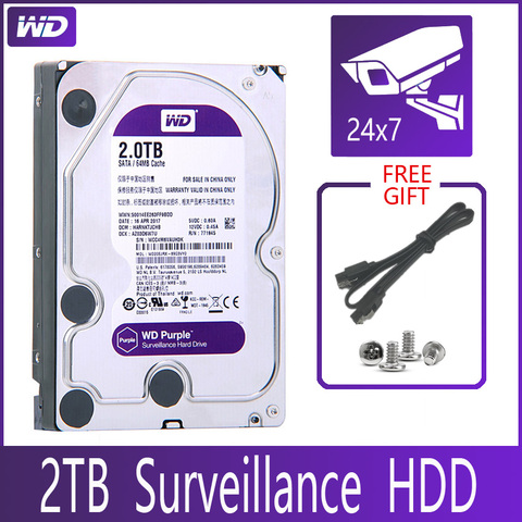 WD PURPLE Surveillance 2TB Hard Drive Disk SATA III 64M 3.5