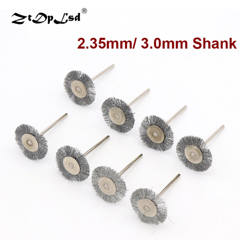 6pcs 2.35/3mm Shank Platinum Blades Steel Wire Wheel Brush Rotary Tool For Mini Drill Polishing Stainless Brushes Grinder Set ► Photo 1/5