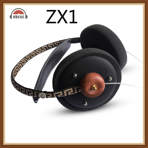 Okcsc ZX1 Hifi Stereo Wooden Over -Ear Headphone 57mm Speaker Open Voice Monitor Headset With 3 .5mm Silver Plated Cables ► Photo 1/1