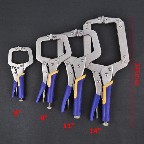 6/9/11/14 Inch Face Clamp Multi-function Steel C Type Clip Vise Grip Locking Plier Pincers Clamps Clips Woodworking Hand Tool ► Photo 1/6