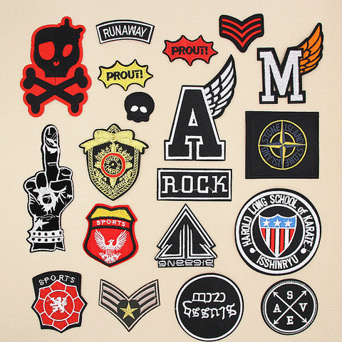 PGY Punk Black Military Patch Embroidery ironing Clothes Patches for  clothing Biker Badge Army Iron on Transfer Brand Stickers - Price history &  Review, AliExpress Seller - HEHUOREN Store