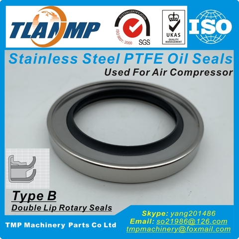 Shaft size 10/15/18/20/25/30mm Double Lip Rotary Seals ,Type B Stainless steel PTFE Oil Seals Used for Air Compressor ► Photo 1/1