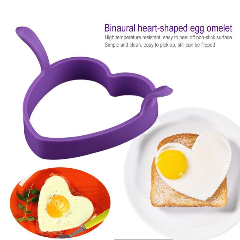 Silicone Egg Cooker Mold Heart Shape Omelette Pancake Ring Kitchen Tools 