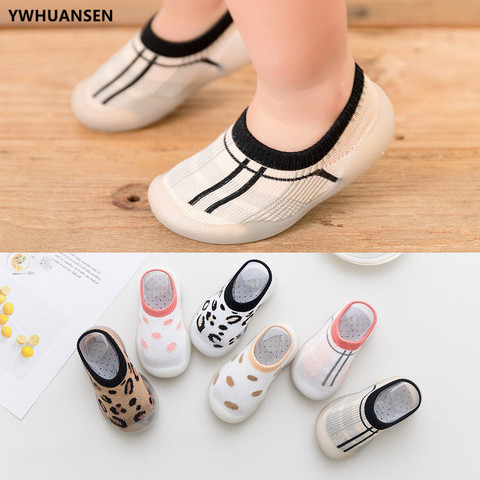 Summer Spring Leopard Soft Bottom Non-Slip Floor Socks Solid Color Toddler Girl Boy Shoes With Transparent Rubber Soles Kid Baby ► Photo 1/6