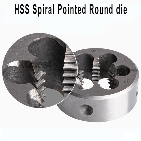 HSS Spiral Point Round Die M2 M2.5 M3 M4 M5 M6 Metric Pointed Round Threading Dies Screwing cutting tool m8 m10 m12 m14 m16 ► Photo 1/5