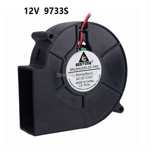 1 Piece High Air Pressure 2Pin 9733 97x33mm 97mm Air Flow Cooler 12V Brushless DC Blower Fan ► Photo 1/6