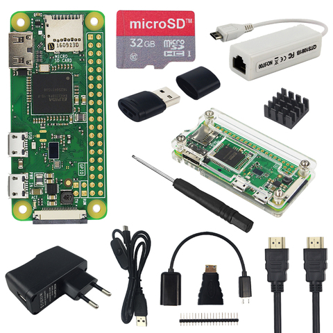 Raspberry Pi Zero W Kit + Acrylic Case +  Optional SD Card | 2.8 inch Touchscreen | Camera |RJ45 Network Card | HDMI Cable ► Photo 1/6