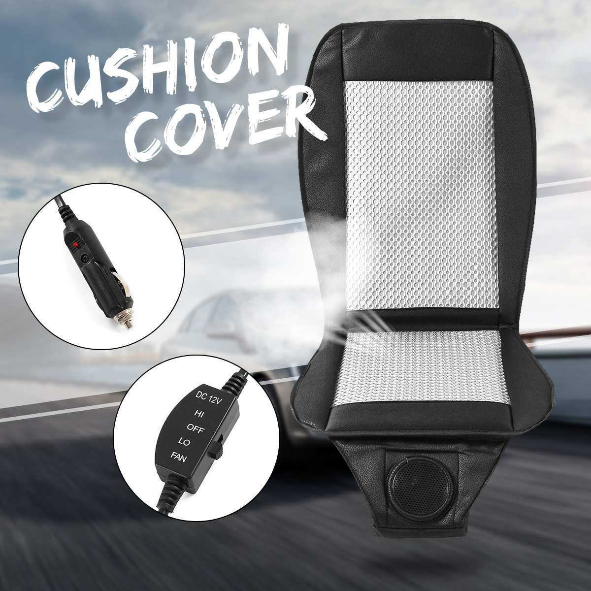 12V 2022 summer cool and massage cushion with the fan blowing cool summer ventilation cushion seat cushion car seat cooling vest ► Photo 1/6