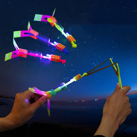 12Pcs Led Lighting Up Luminous Toy Flying slingshot Flying Toys Toys Xmas Decor light Quickly fast catapult ► Photo 1/6
