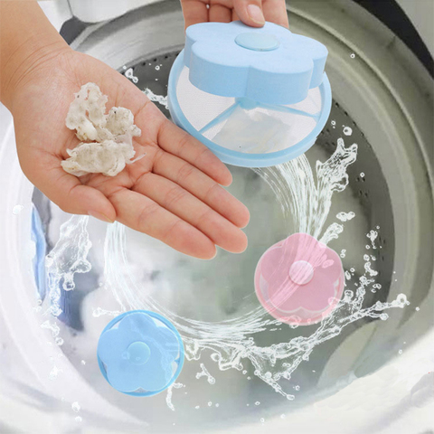 Mesh Filter Bag Laundry Ball Flower Shape Dirty Fiber Collector Removal Catcher Washing Machine Filtration Lint Remover Hair ► Photo 1/6