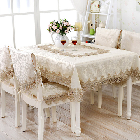 Multifunctional 2022 Home Textiles Hot Sale Elegant Lace Tablecloths Jacquard Wedding Table Cloth Chair Covers Decoration Towels ► Photo 1/5