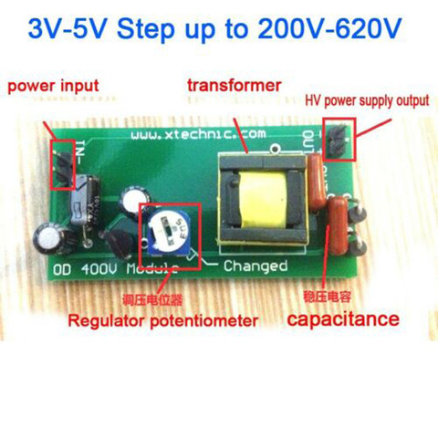High Voltage Converter 5-12V Step Up To 300-1200V DC