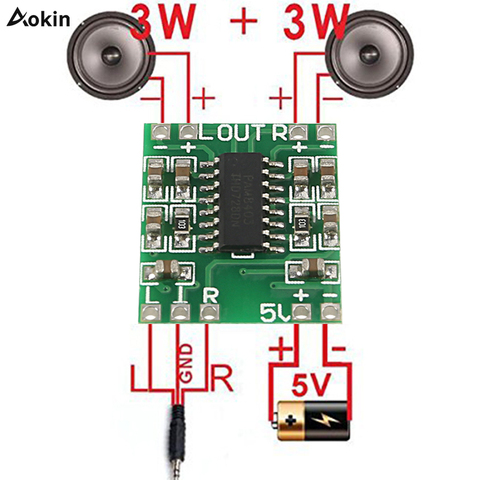 Aokin PAM8403 2*3 Amplifier Module Board Super Mini pam8403 Digital Power 2x3W Class D Amplifier Board USB Power Supply ► Photo 1/6