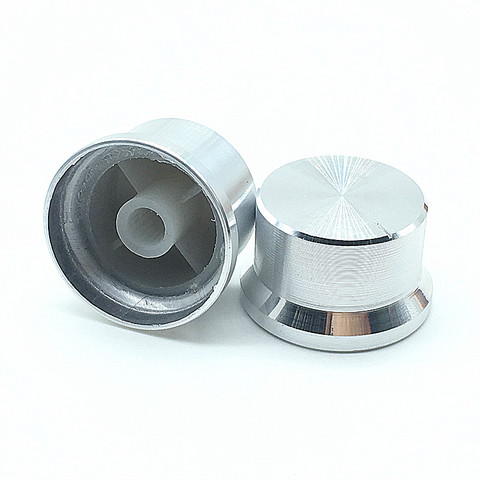 2pcs/lot Silver Aluminum alloy Potentiometer/Encoder Knobs Switch Caps 30x18MM Plum Shaft ► Photo 1/3