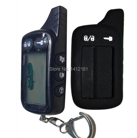 2-way TZ9010 LCD Remote Control TZ 9010 Key Fob + Silicone Case for Vehicle Security Car Alarm System Tomahawk TZ-9010 Keychain ► Photo 1/1