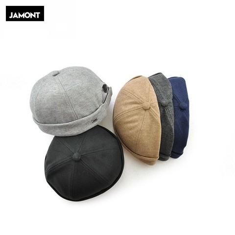 Novelty Fold Skullcap Retro Sailor Cap, Men Women Warm Rolled Cuff Bucket Cap Brimless Hat Adjustable Hook & Loop Bonnet ► Photo 1/6