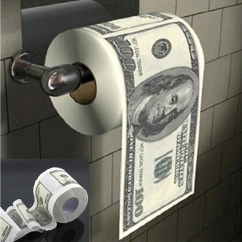 Hot Donald Trump $100 Dollar  Humour Toilet Paper Bill Toilet Paper Roll Novelty Gag Gift Dump Trump Funny Gag Gift ► Photo 1/3