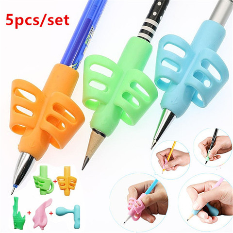 5 pieces/set Silicone Baby Learning Writing Tool Writing Pen Writing Correction Device Children Stationery Gift ► Photo 1/6