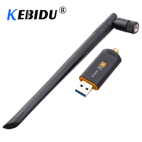 Kebidu 1200Mbps Wireless WiFi USB Adapter Dual Band 2.4/5Ghz With Aerial 802.11AC Network Card High Speed USB3.0 Receiver ► Photo 1/6