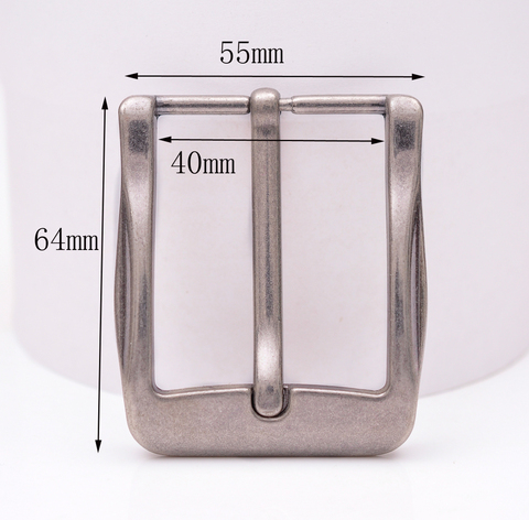 64*55MM (INNER 40 MM)40mm Antique Silver Casual Men Pin Waist Leather Single Prong Clips Belt Buckle ► Photo 1/6