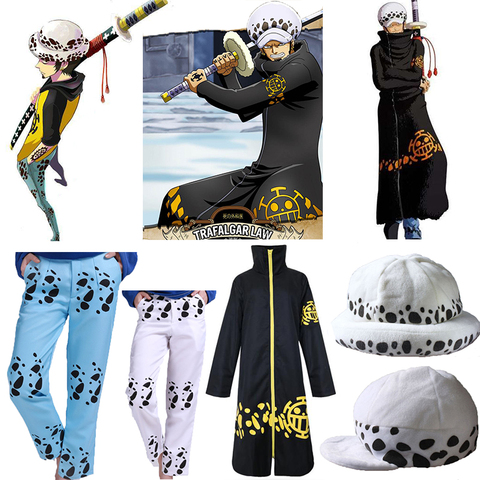 Anime One Piece Trafalgar Law After 2 Years Cosplay  Costume  Coat Cloak Outerwear Hat Pants Free shipping ► Photo 1/6