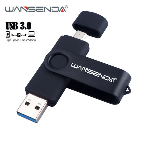 New WANSENDA USB 3.0 USB Flash Drive OTG Pen Drive 16GB 32GB 64GB 128GB Pendrive 256GB USB Memory Stick External Storage ► Photo 1/6