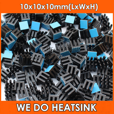 WE DO HEATSINK Black 10x10x10mm Aluminum Heat Sink IC Memory Chip Heatsink Cooling Cooler With Thermal Heat Transfer Tapes ► Photo 1/6