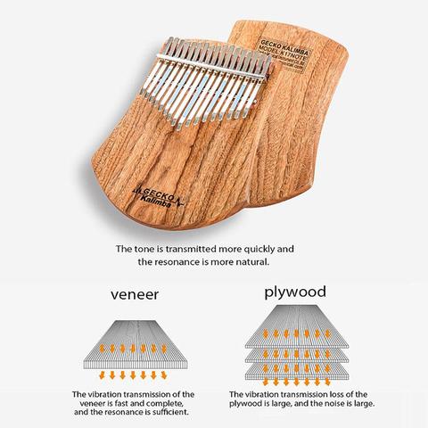 GECKO 17 Keys Kalimba African Camphor Wood Thumb Piano Finger Percussion Quality Wood Musical Instrument Mbira Likembe Sanza ► Photo 1/6