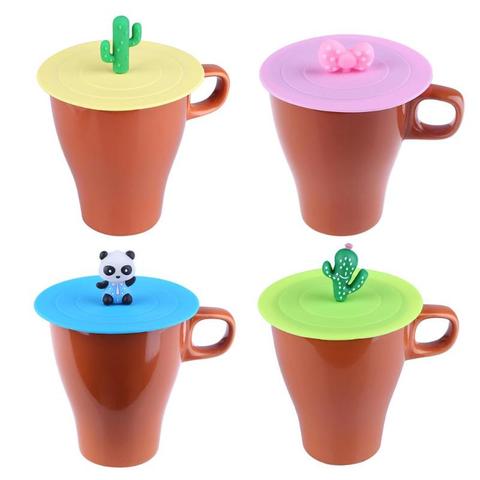 Cup Lid Silica Gel Mug Lid Reusable Silicone Cup Cover Cute Seal