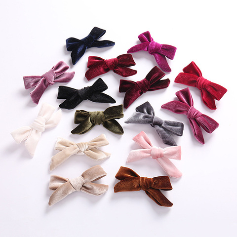 1pc Kids Velvet Bows Clip Hairpinss For Women  Autumn and Winter, Schoolgirls Hair Accessories Lovely Bow Hair Barrettes ► Photo 1/6