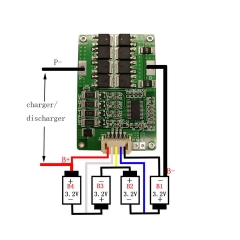 DYKB 4S 12.8V 18A LiFePO4 Lithium iron phosphate BMS battery protection board with Balance 32650 batteries 20A current limit ► Photo 1/1