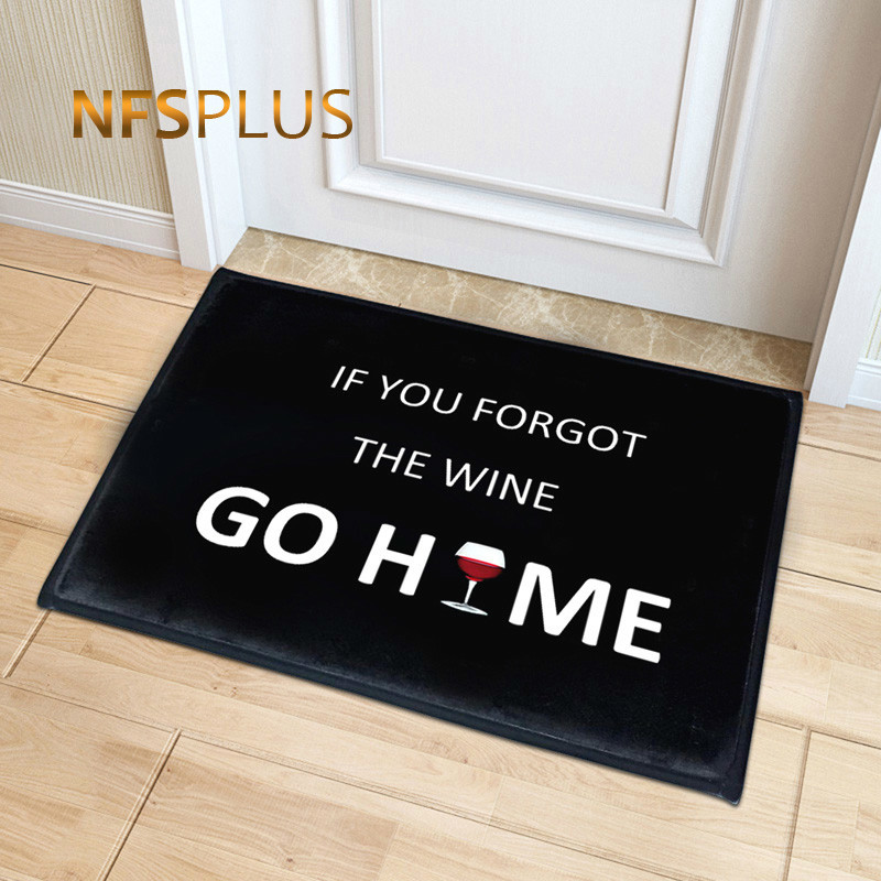Funny Welcom Entrance Floor Mats Rug Flannel Non-slip Doormat Outdoor Mat Carpet 