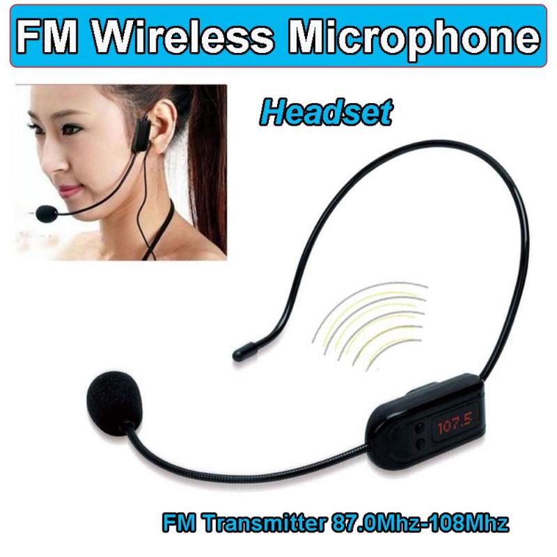 Wireless Microphone Headset MIC Voice Amplifier FM Transmitter for Conference 