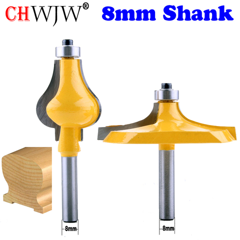 2PC 8mm Shank Handrail Router Bit Set - Standard/Flute Line knife Woodworking cutter Tenon Cutter for Woodworking Tools ► Photo 1/6